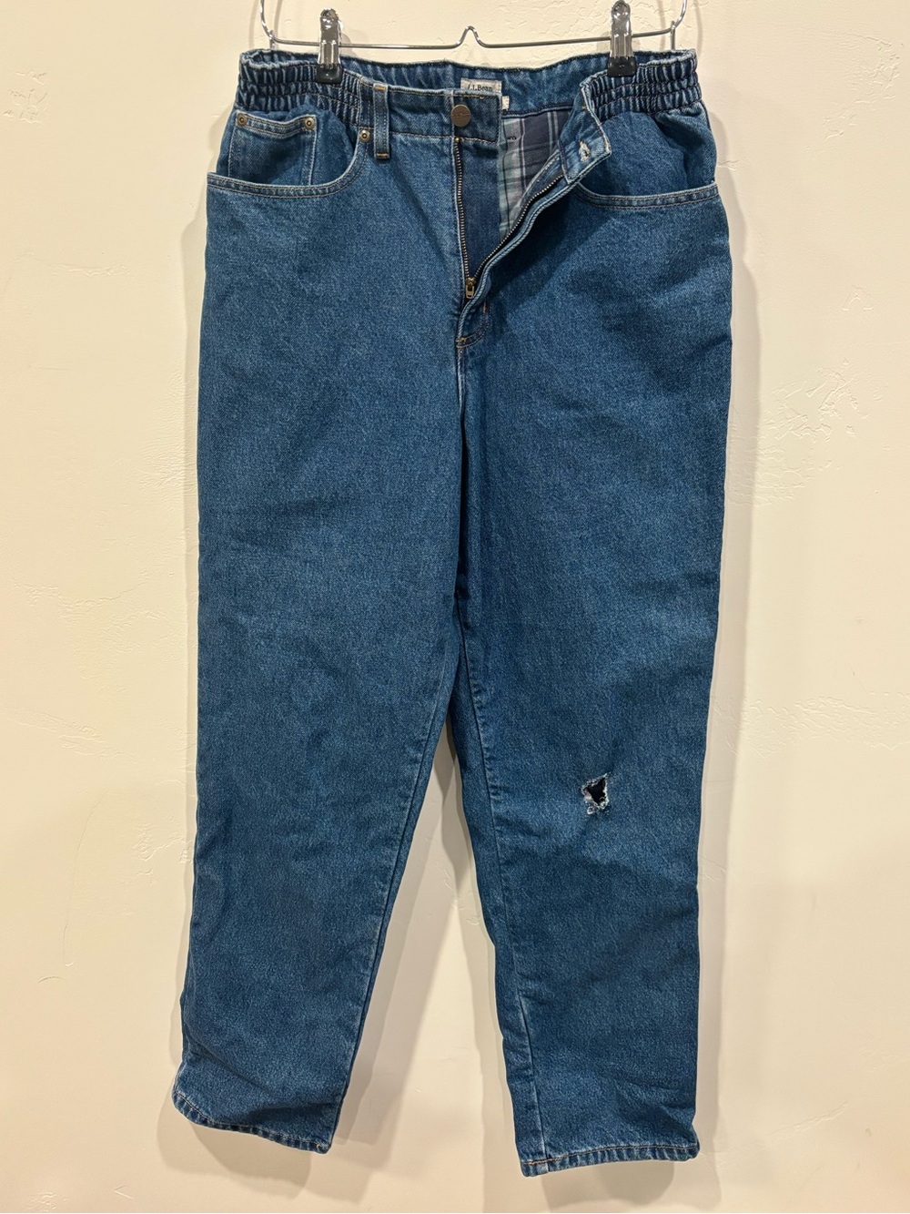 L.L. Bean Blue Boyfriend Jeans with Elastic Waist